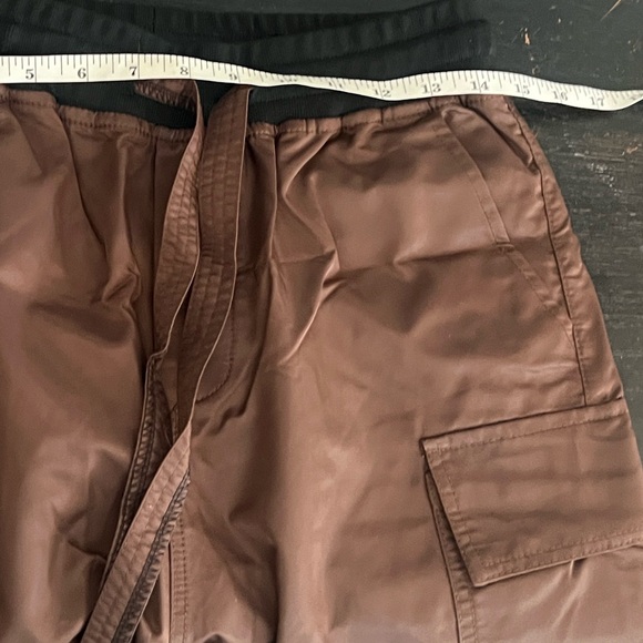 MNML,Snap Front Cargo Pants Brown Nylon Tactical Streetwear Relaxed Fit Utility - Picture 9 of 11